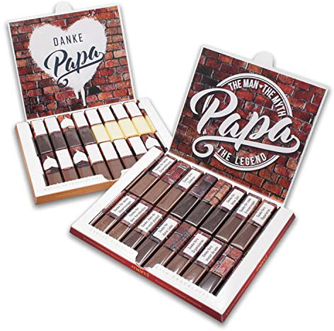 younikat Aufkleber-Set passend für Merci Schokolade - Papa The Legend - zum Vatertag mit vorgedruckten Aufklebern I selbstklebend I kreative Geschenk-Idee I ohne Schokolade I dv1178