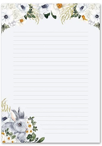 50 Blatt Briefpapier Tiere HASENWIESE - DIN A4 Format