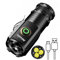 Alonefire X23 Small LED Flashlight Type C USB Rechargeable Bright Mini Torch 5 Modes Pocket Pen Torch Waterproof Long Battery Life with Tail Magnet, Clip, Battery for Outdoor, EDC Carry, Hiking