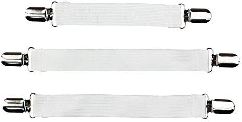 smart&gentle Ironing Board Tensioners for Wrinkle-Free Ironing Board Covers, Universal Ironing Board Tighteners, Clamping Clips, White, 3 Pieces in 2 Lengths