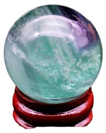 NIBHZ Bola de Esfera de Cristal de Cuarzo de Fluorita Verde Natural, Cristal Curativo para Decoración del Hogar,55mm