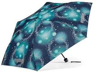 ergobag Regenschirm Kinderschirm für die Schultasche, ultraleicht und klein mit Tasche, Ø90 cm RaumfahrBär - Dunkelblau