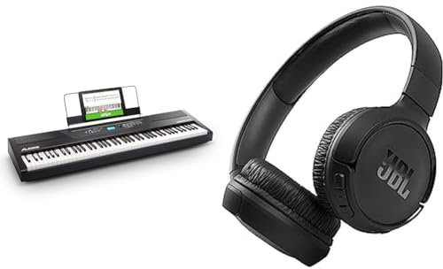 Alesis Recital Pro - E Piano 88 Tasten mit Gewichteten Volle Größe Klavier & JBL Tune 510BT – Bluetooth Over-Ear Kopfhörer in Schwarz