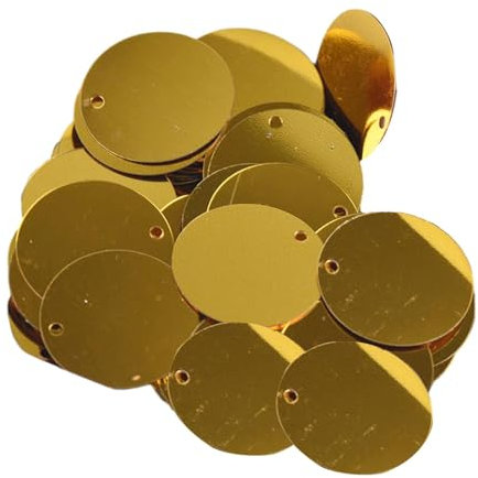 LOVIVER 85 x 20 mm Flache, lose Pailletten, DIY-Haar-Accessoires, Dekoration, DIY, lose Pailletten mit Loch für Applikationen auf Kleidung, Gold