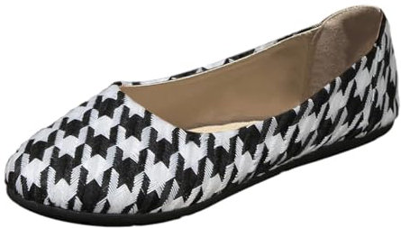 Zapatos de bailarinas para mujer, zapatos clásicos y cómodos, para el tiempo libre, punta de punta, cuña baja, deslizamientos en bailarina, planos, rejilla ligera, bailarinas, mocasines informales