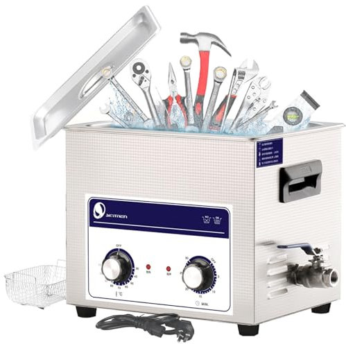 Pulitore ad ultrasuoni riscaldato, acciaio inossidabile di grande capacità - Pulitore ad ultrasuoni, con sistema di drenaggio, for la pulizia di circuiti stampati, viti da laboratorio, cuscinetti, par