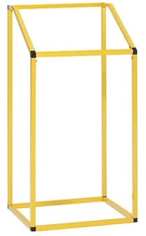 PROREGAL Robuster Müllsackhalter aus Vierkantrohren | für 240 Liter, HxBxT 119x63x54cm | Stahl | Gelb | Mülleimer Abfalleimer Müllkorb