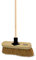 10” Soft Broom Indoor with Wooden Handle Natural Coco Bristles Sweeping Brush with Durable Support Bracket for Cleaning Any Surface Wooden Floor Decking and Paving Slabs (Pack of 1)