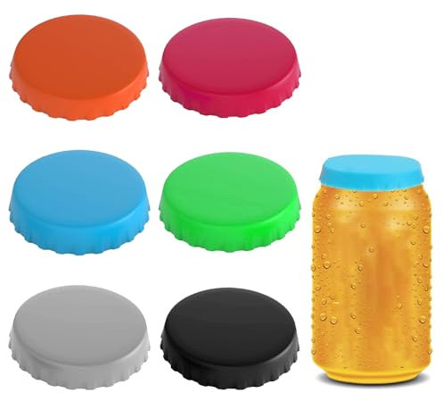 6 Piezas Tapa para Latas de Bebida, Tapas de Latas de Silicona a Prueba de Polvo, Tapa de Silicona para Vasos, Tapas de Silicona para Tazas de Té Antipolvo, Botes Herméticos Para Cocina