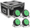 Ukfog (4er-Pack) 200W 18 LED Par Scheinwerfer mit Flightcase,8CH Par Licht RGBW+DMX Strobe Sound Aktiv Modus LED Bühnenlichter Strahler Discolicht Partylicht für Hochzeit/Partys/Kirche/Club