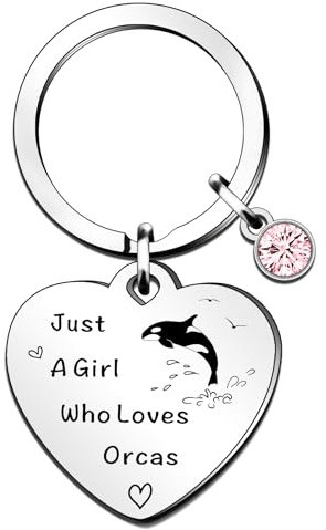 QMVMV Lustiger Orca-Schlüsselanhänger, Geschenk für Tierliebhaber, Geschenk für Frauen, Mädchen, die Orcas lieben, silber, One size