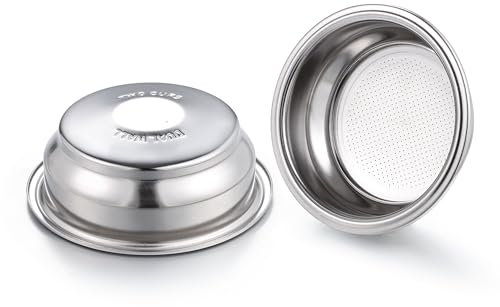 Cesta de filtro de doble pared de 58 mm compatible con Calphalon Temp IQ/Kitchenaid KES6403 para cafetera Breville Barista Mini/Max - Cesta de filtro de doble pared - Cesta presurizada de 2 tazas