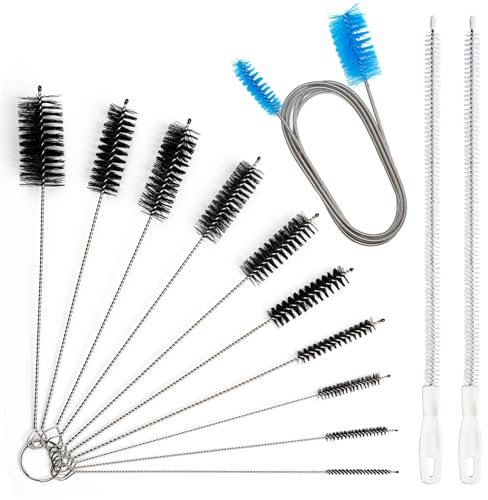 Prebarfun 13 Stück Abflussbürste, Rohrreinigungsbürste, Abfluss Bürste, Abflussreiniger Bürste, Reinigungsbürsten Set für Rohre, Flaschen, Bathtub Drain, Aquariumschläuche, Waschmaschinen