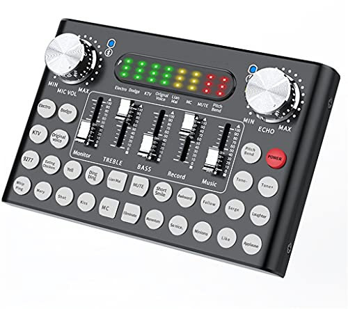 CLLBANT Professional Sound Card Mixer Bluetooth USB for PC Computer Mobile Phone DJ Mixer Audio Mixer Console