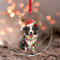 Border Collie mit Geweih Weihnachtsbaum Ornament Hunderasse Hund Kind Tier Rund Weihnachtsbaum Ornament Andenken Hundeliebhaber Tier Acryl Weihnachtskugel für Christbaumschmuck
