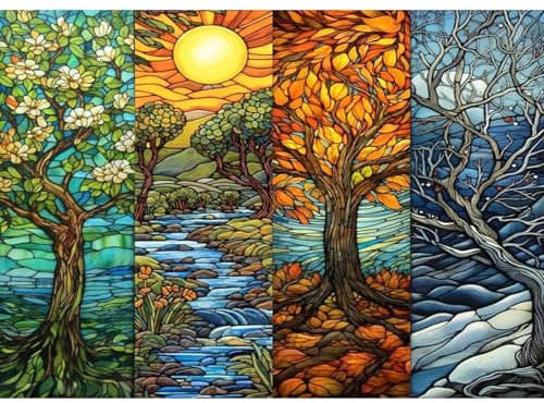 5D Diamond Painting Vier Jahreszeiten, Diamond Painting Landschaft Erwachsene, Diamant Painting Bilder Erwachsene, Full DIY Diamant Kunst Malerei Stickerei Set Kreuzstich Bilder Home Dekor 30x40cm