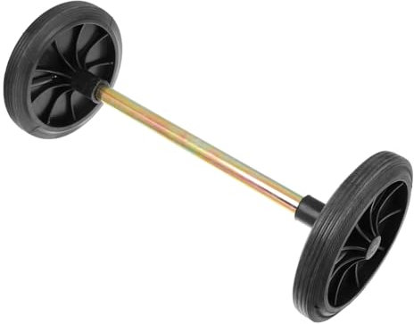 OUNONA Outdoor Trash Can Rubber Wheel Set with Metal Hollow Shaft Easy Install Garbage Bin Wheel Replacement for Garden and Street Use