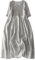 Vestido Midi Mujer Verano Manga Corta Cuello En v Casual Elegante Suelto Vestido Plisado Largo con Bolsillos, M, Gris Azulnco