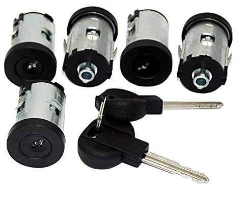 MEXWLOP Ensemble Complet DE Barillet DE Serrure DE Porte 5PCS, for Peugeot, 806 1994-2002 4162.L0 Serrure de Porte de Voiture