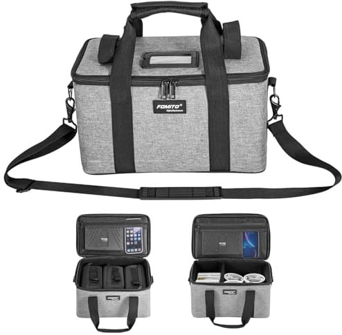 FOMITO AB-20B Foldable Camera Bag for DSLR/Gimbal/Drone 35x21x20cm Shockproof Case Foam Compartments & Carry Handle Grey