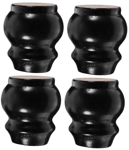 Yardenfun 4stücke Massivholz Möbelbeine Schwarz Runde Holzfüße Für Sofa Kommode Couch Tisch Erhöhen Stabil Und Kratzfest Für Polstermöbel Sideboards
