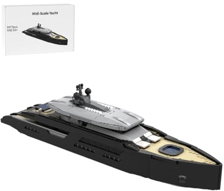 Thinkizen Luxus Yacht Bausatz, 1:80 Yacht Modell Mit kompletter Innenausstattung, Schiff Bausatz, Technik Modell Yacht, Kreatives Geschenk für Erwachsene & Sammler, 2977 Teile
