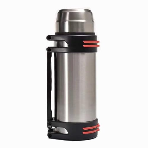 AMYLIAGAN Flasks for Hot and Cold Drinks, 2L Vacuum Insulated Flask Stainless Steel Water Bottle with Cup, Portable Coffee Cup Travel Mug with Extendable Handle for Camping Hiking Fishing Working