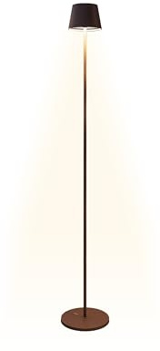 NEONA® YAVA kabellose LED Stehleuchte (Akku, Touch-Dimmung) – höhenverstellbar 50 – 130 cm, warmweiß 2700 K, bis 10 Std. Laufzeit, IP54 wetterfest – Indoor & Outdoor (Rostbraun)