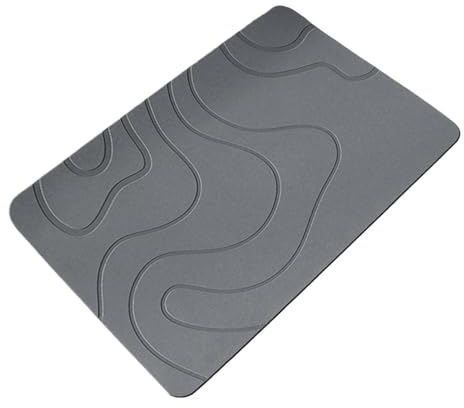 Saugfähige Bodenmatte, Badezimmermatte, Duschmatte aus Naturstein | trocknet schnell, gleitet auf dem Boden für Dusche, Toilette, Waschbecken