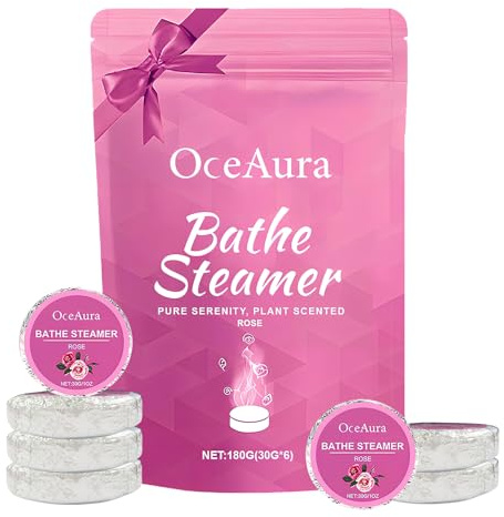 6 pièces Bombe de Douche,Vapeur de Douche,Bombes de Bain, Parfum de Rose | Shower Steamer,Vapeur Pastille Douche,Cadeaux de Noël pour Femmes,Coffret Détente