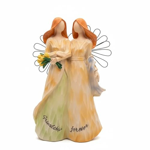 ZAKI STAMO Best Friend Sister Gifts Coloured Figurine,Friendship Gift for Women Bestie, Hand-Painted Sisters Sculpture,Christmas Birthday Present for Female