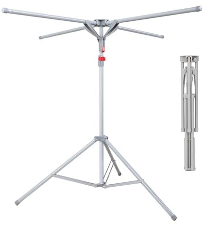Relaxdays Wäscheständer, klappbar, bis 15 kg, höhenverstellbar, HxD: 100-180 x 125 cm, Wäschestandtrockner, Farbwahl