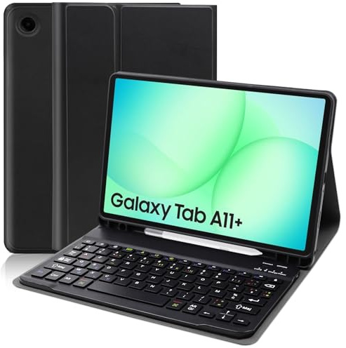 AGARELE pour Samsung Galaxy Tab A11+ Plus 11 Pouces 2025 / Tab A9+ Plus 11 Pouces 2023 Étui avec Clavier Détachable (Noir)