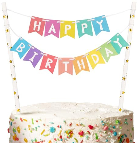 Happy Birthday Cake Topper Kindergeburtstag Tortendeko Happy Birhthday Geburtstag Kuchendeko Mädchen Cake Topper Mini Girlande Kuchen Topper