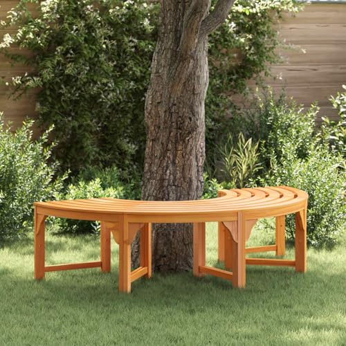 Lumanois Baumbank Natur 160 x 80 x 45cm Massives Eukalyptus Holz,17.5kg,4108060