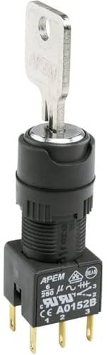 APEM A018223 A018223 - Interruttore a chiave 1 x 90°, 1 pezzo