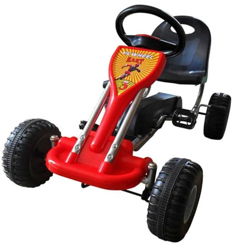 vidaXL Pedal Gokart 89x52x51cm Rot Kinderfahrzeug Tretauto Gokart Rennkart für Kinder (3-5 Jahre) Unisex