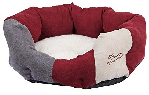 Kerbl Pet 81270 Kuschelbett Amelie, L 71 x B 64 cm, bordeauxrot/anthrazit