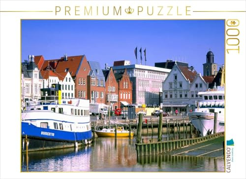 CALVENDO Puzzle Stadt Husum am Hafen | 1000 Teile Lege-Größe 64 x 48 cm Foto-Puzzle für glückliche Stunden