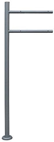 V2Aox Standfuss für Briefkasten, 44 x 120 cm, in Anthrazit-Grau, pulverbeschichteter Stahl, inklusive Montagematerial, Form:Rund
