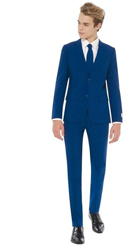 OppoSuits Lustige Verrückt Anzüge für Jungen Kommt mit Jacke, Hose und Krawatte Navy Royale 12 Jahre