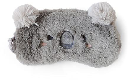 H HOMEWINS Schlafmaske Ultraweich Augenmaske aus Plüsch & Seide, Lichtblockierende Augenblende mit Gummiband, Süße Frauen Schlafmaske für Reisen Party (Koala)