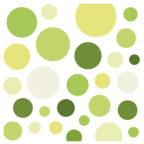Little Deco Wandsticker 86 Punkte Kinderzimmer Junge Mädchen Kreise | grün | viele Farben Wandtattoo Klebepunkte Wandaufkleber Dots bunt DL390