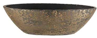 MICA Decorations Clemente Pot de Fleurs Terre Cuite Ovale doré 48 x 19 x 15 cm - Pot de Plante