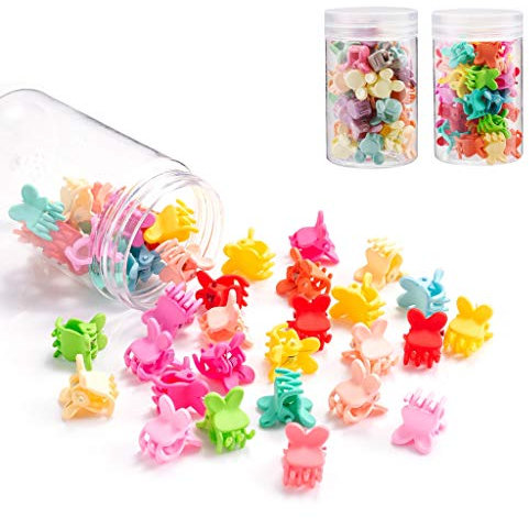 80 Stück Baby Mini Haarklammern Mädchen Bunte Haarklammer Kleine Kunststoff Haar Klammern Mini Grip Octopus Clip Spinne Kiefer Haar Klaue Clips Haarspangen für Kinder Mädchen