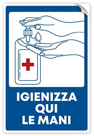 Set mit 3 Hinweisschildern zur Sanierung der Hände, 20 x 30 cm, selbstklebende EasyDOT-Schilder für die Anzeige des Desinfektionsgels, für Glas und flache Oberflächen