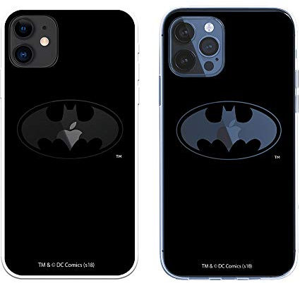 LA CASA DE LAS CARCASAS Schutzhülle für iPhone 12, 12 Pro - Batman Logo, transparent, Silikon, flexibel, offiziell lizenziert von DC Comics - täglicher Schutz, Transport