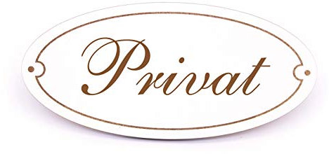 Schild Türschild Oval - Privat - selbstklebend Hinweisschild Dekoschild 15 x 7 cm