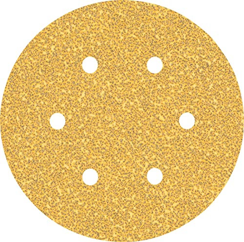 Bosch Professional 5x Carte Abrasive Expert C470 con 6 Fori per Legno Duro, Vernice su Legno, Ø 150 mm, Grana 40, Accessorio Levigatrice Rotoorbitale