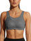 Wingslove Damen Sport BH ohne Bügel Nicht Gepolstert High Impact Bustier Halt Joggen BH(Grey,85E)